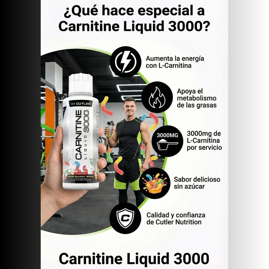 CARNITINE 3000  Quema grasa difícil y entrena con energía explosiva
