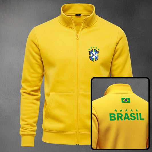 Buzo Cuello Alto Brasil Bordato e Impreso