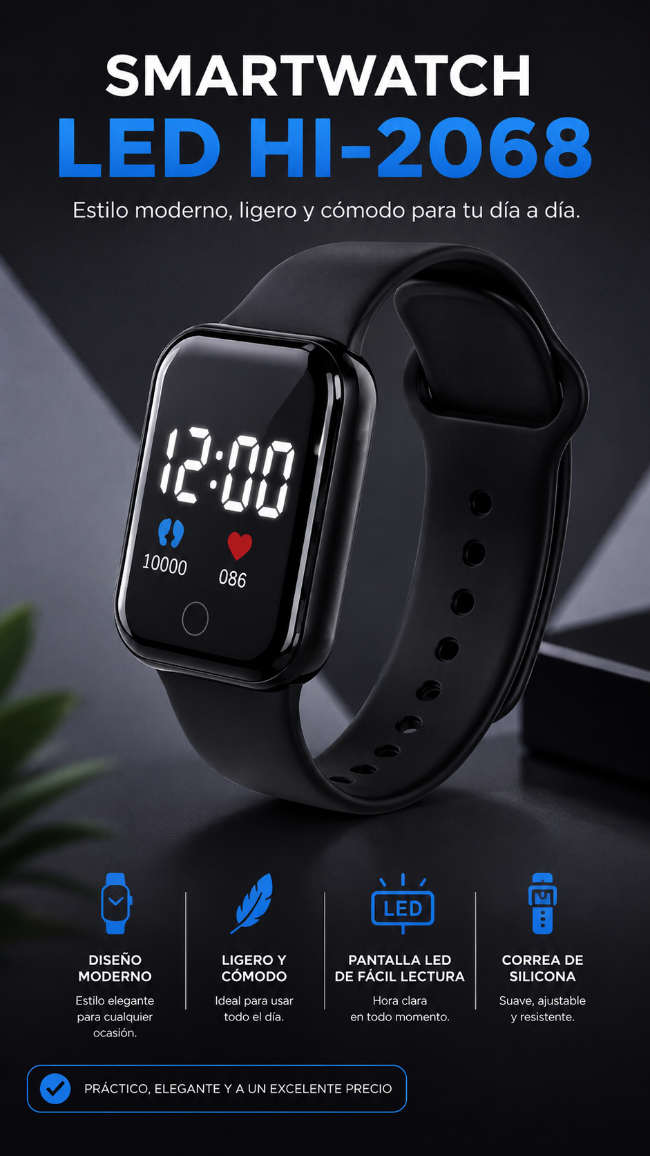 SMARTWATCH LED HI 2068